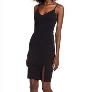 Leith LBD Spaghetti Strap Bodycon Dress w/ Leg Slit Size XXS